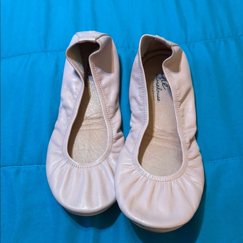Pink Ballet Flats with Elastic Strap and Flexible Sole